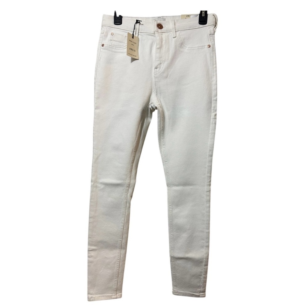 River Island White Skinny Jumpsuit with High-Waist Design - Picture 1 of 7
